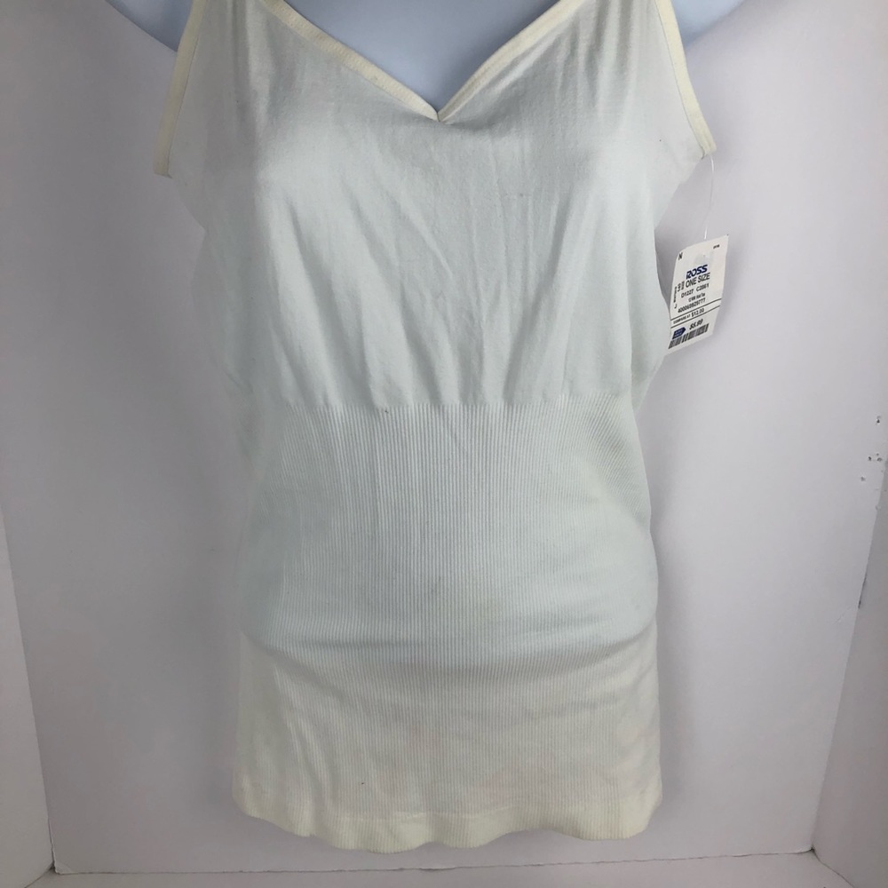 UltraTeeze Shaping V-Neck Plus Size White Tank Top Shape Wear One Size